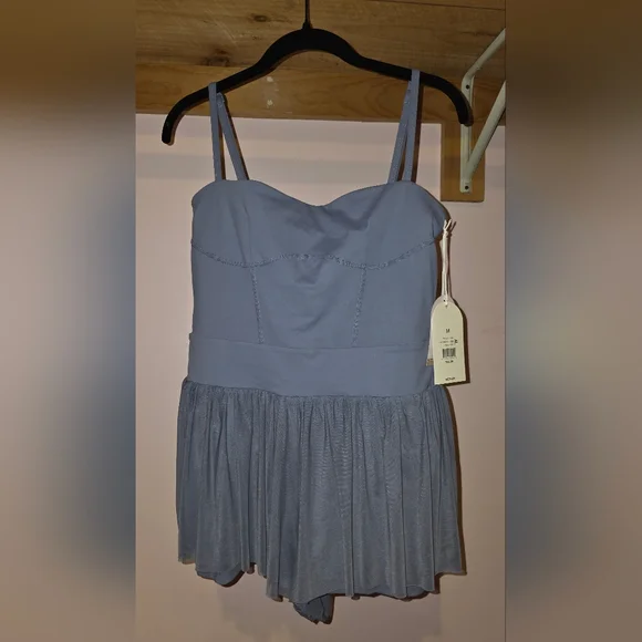 Blogilates Barre Active Romper Steel Blue Size M - Picture 4 of 16